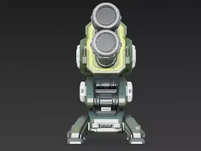 Green Cyber Turret 3D model
