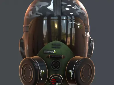 Gas mask helmet 3d model scifi Low-poly  Low-poly 3D model 189