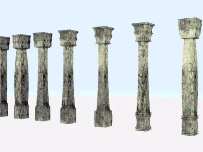 Pillar Model using Taper Modifier Low-poly 3D model
