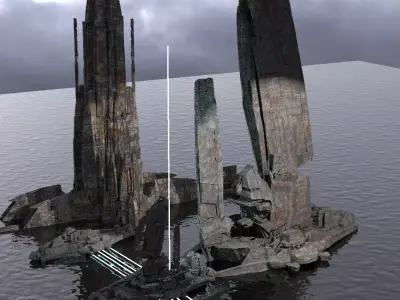Halo Forerunner Inspired Gateway Rusted 3D model