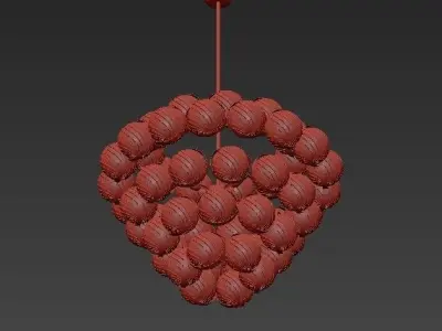 Sphaira Glass Metal Chandelier 3D model
