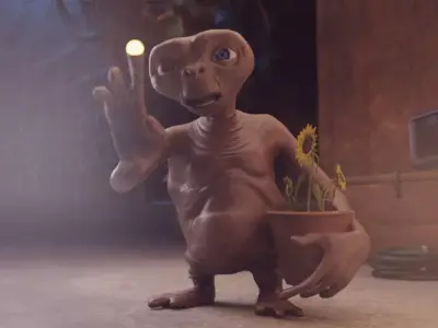 ET 3D Model with Rig and Scene 3D model