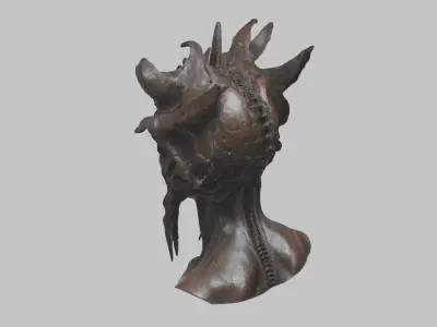 HR Giger Woman Scifi Creature Head Bust Low-poly 3D model
