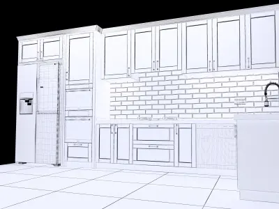 kitchen floor plan 3D model