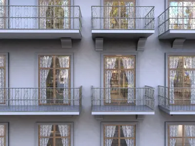 Haussmannian Style Residential Building 3D model