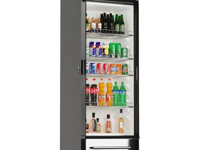 Store Refrigerator Bottles and Cans Low-poly 3D model