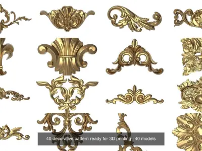  40 decorative pattern ready for 3D printing 3D Model Pack