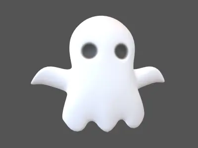 Cartoon Ghost v1 001 Low-poly 3D model