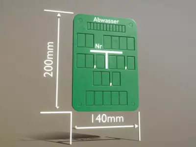 Hinweisschild Abwasser 200x140mm Low-poly 3D model