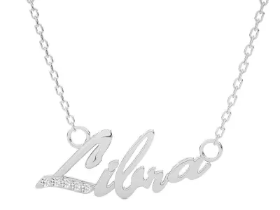 Libra Zodiac Pendant Necklace 3dm stl render detail 3D print model