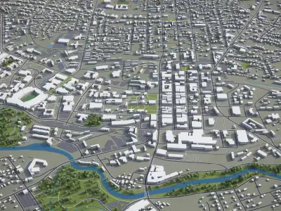 Athens - Georgia - City 3D Model Low-poly 3D model