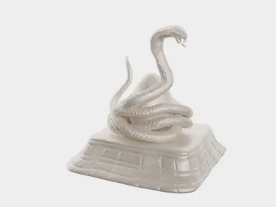 Statue Cobra Snake and dead body corpse 3D model