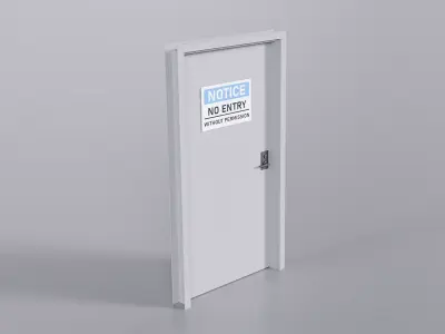 Industrial Door Low-poly 3D model Low-poly 3D model