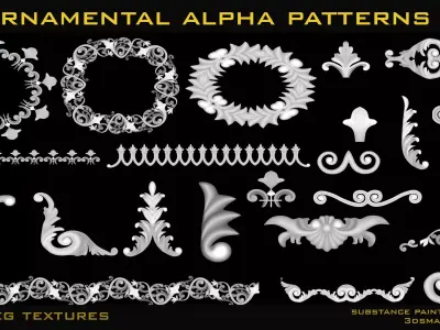 30 Ornamental Alpha Patterns 2k jpeg-psd files Texture