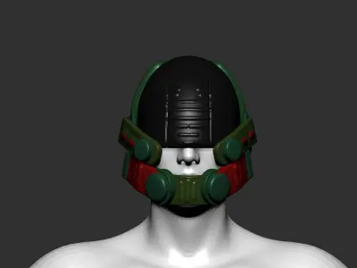 helmet high poly sculpt 3d printable  3D model 166