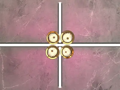 Black Lighting 4 spot with led ros and white Chandelier 3D model 3D model