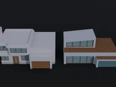 Cartoon Hi Tech simpsons house Polygonal Style Low-poly 3D model