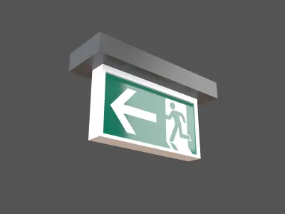 Exit Sign v1 002 Low-poly 3D model