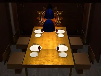 Open Restaurant Low-poly 3D model