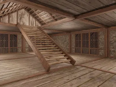 Medieval Houses 38- 4K Textures Game Ready Low-poly 3D model