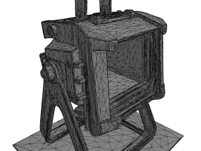 Industrial Weathered Work Light Floodlight Low-poly 3D model