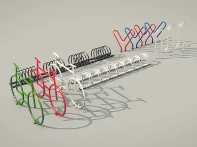 Bike Racks collection set 3D model