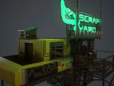 Scrap Yard Shop Low-poly 3D model