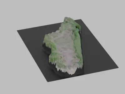 Madagascar Map Country Low-poly 3D model
