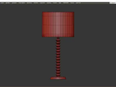 Parisa Aluminum Pagoda Cotton Shade Table Lamp Low-poly 3D model