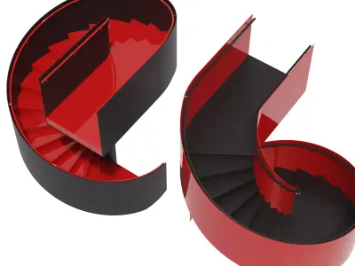 Spiral staircase 02 3D model