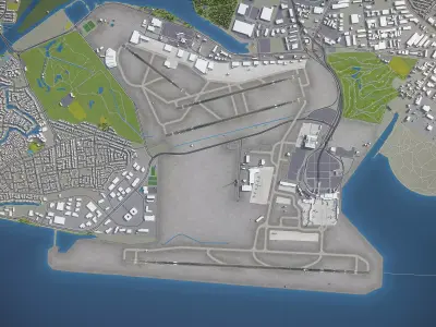 Oakland - International Airport - OAK Low-poly 3D model
