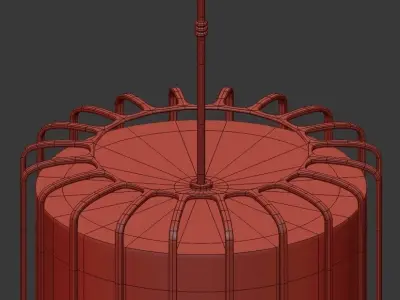 Sprocket 9 Light Matte Gold Pendant 3D model