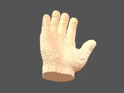 Voxel Style Hand v1 002 3D model