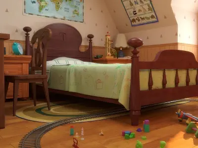 Cartoon Room Corridor 3D model