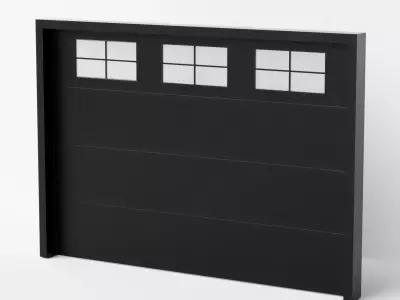 Modern Garage Door Sliding Gate Pack PBR Game Ready Low-poly 3D model