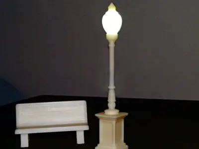 Illuminated street lamp for architecture-props 3D print model