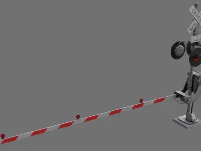 Railroad Crossing 1B Low-poly 3D model