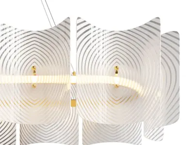 Helios Rectangle Pendant Lamp 3D model