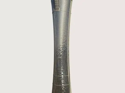 Building Skyscraper City Town Downtown Street Futuristic Utopia Low-poly 3D model