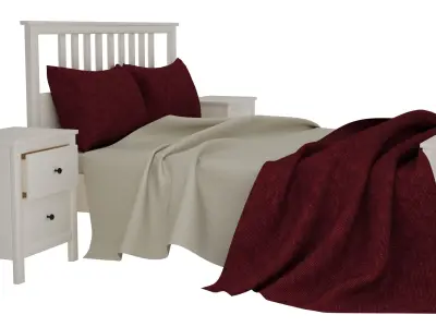  Ikea Hemnes Double Bed and Chest of two drawers 3D model