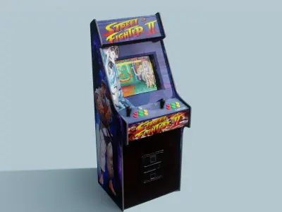 Street Fighter II Arcade Machine Free 3D model