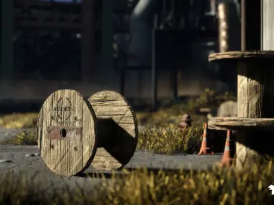 Abandoned Industrial Factory Environment Unity Low-poly 3D model