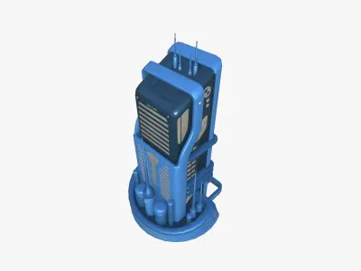 SciFi Building A03 Blue - Sci Fi Exterior Design Low-poly 3D model