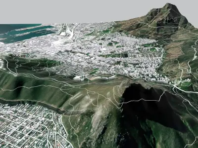 Cityscape  Cape Town South Africa 3D model