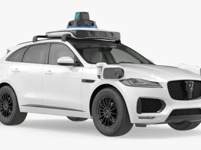  Autonomous Ride Hailing SUV White Rigged for Cinema 4D 