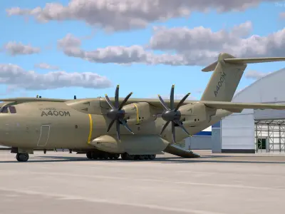  Oshkosh M ATV Loaded in Airbus Atlas Military Transport Rigged 