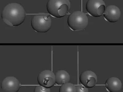 Staggered Glass Chandelier 3D model