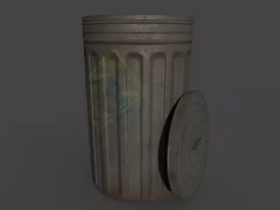 old dustbin Low-poly 3D model