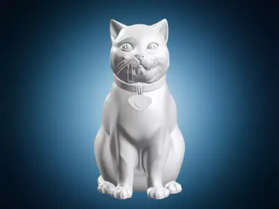 Cat Figurine Sculpture 3D print model