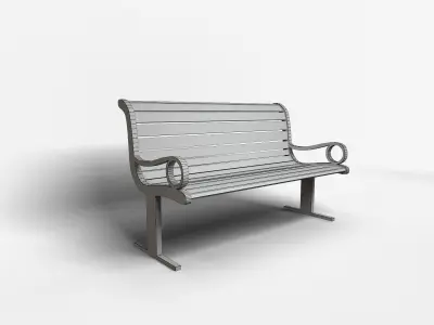 Bench park Free low-poly 3D model
